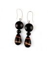 AFRICA - Ethnic style earrings with BLACK and GOLD pearls in Murano glass