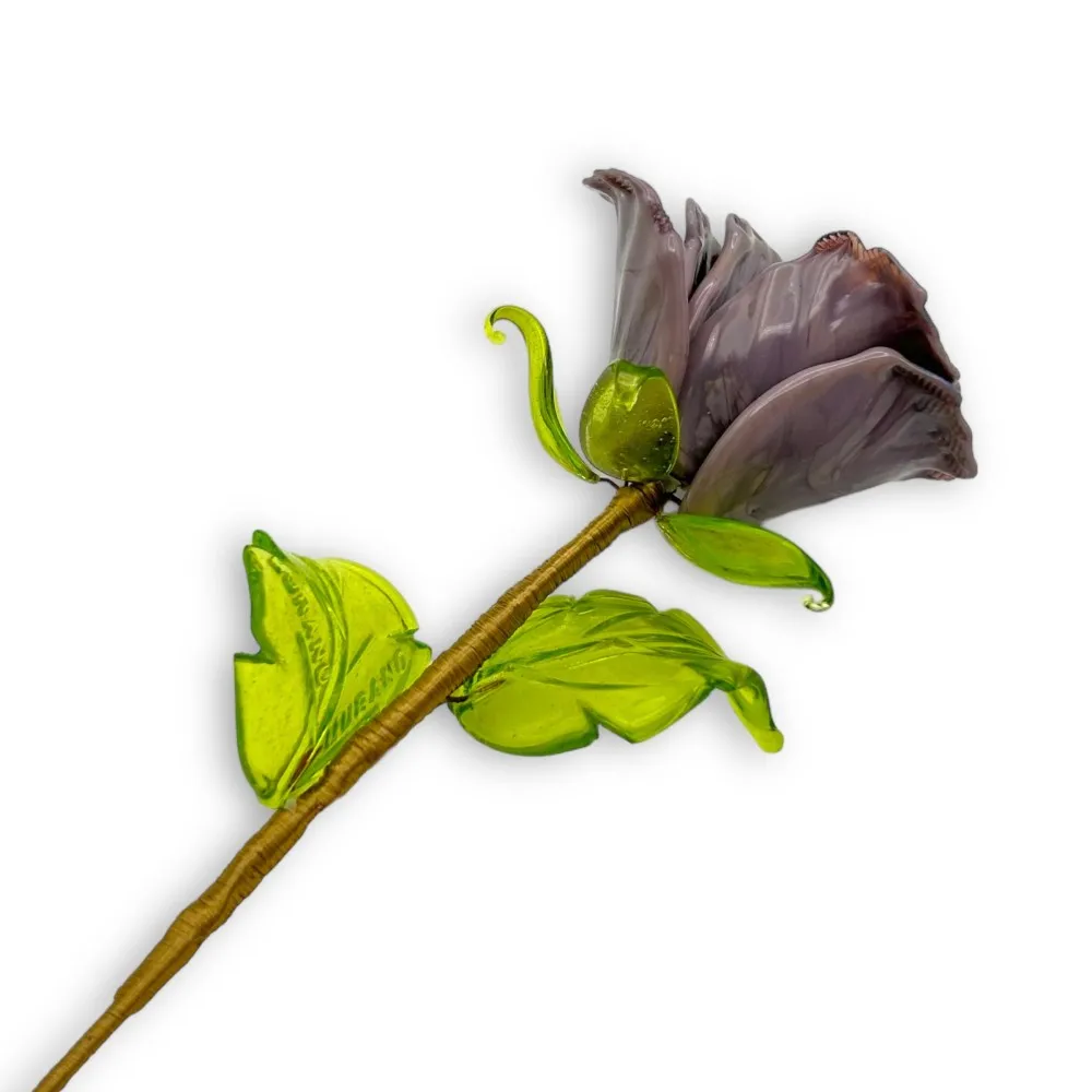 BOCCIOLO - Vase PERVINCA LONG, Blume aus Muranoglas - Geschenksartikel