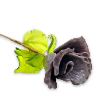 BOCCIOLO - Vase PERVINCA LONG, Blume aus Muranoglas - Geschenksartikel