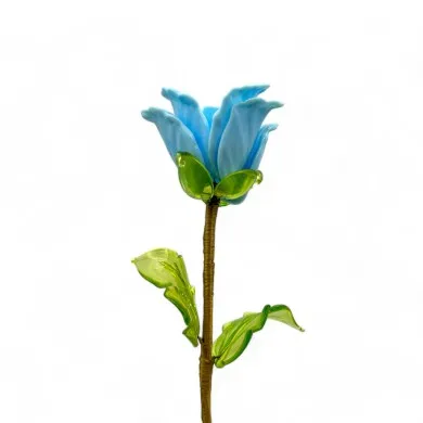 BOCCIOLO - Vase LONG CELESTE Blume aus Muranoglas
