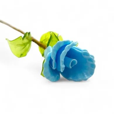 BOCCIOLO - Vase LONG CELESTE Blume aus Muranoglas