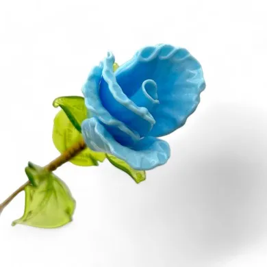 BOCCIOLO - Vase LONG CELESTE Blume aus Muranoglas