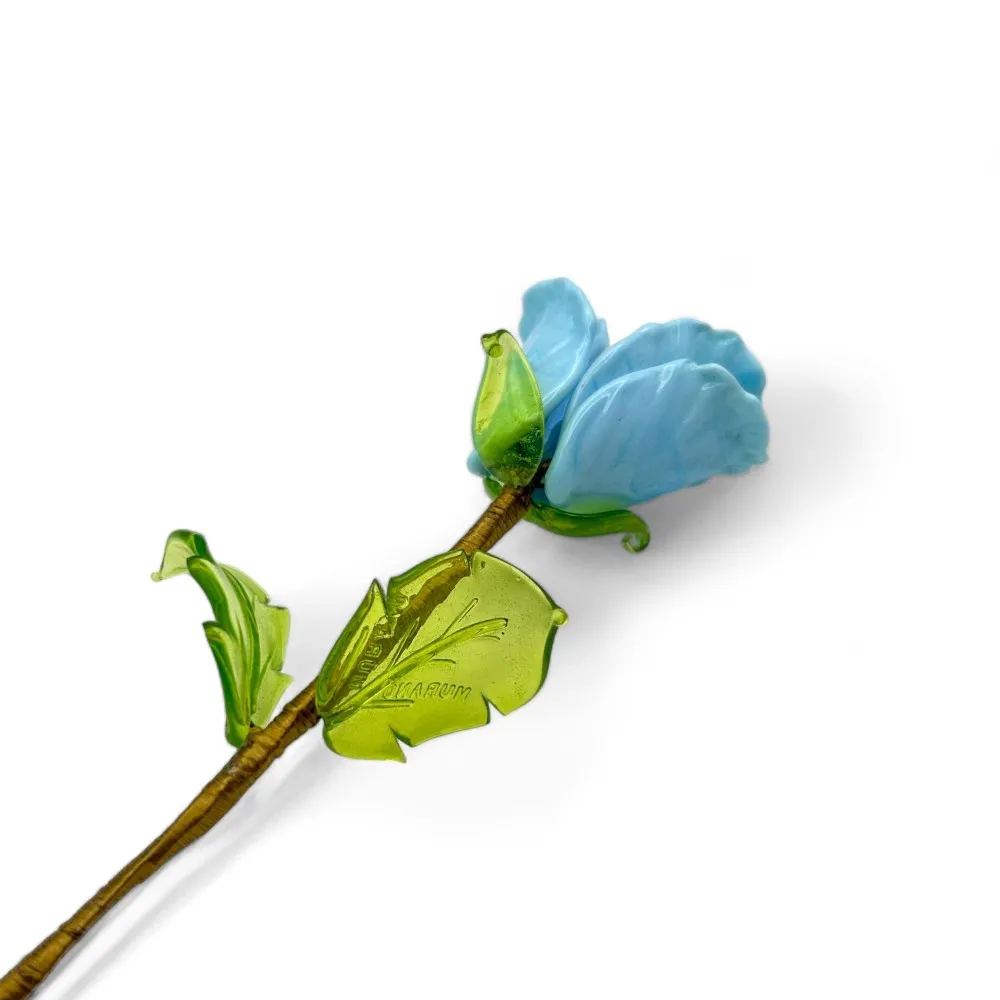 BOCCIOLO - Vase LONG CELESTE Blume aus Muranoglas
