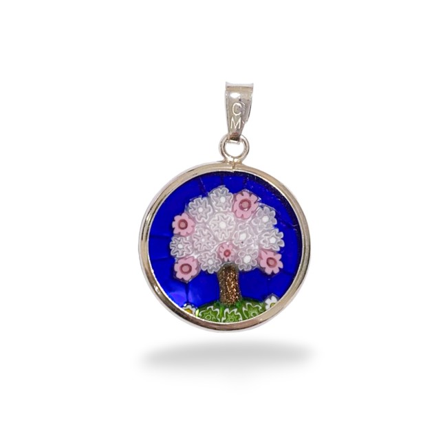 Murrina - ARBRE DE VIE - 18 mm - Argent - BLEU