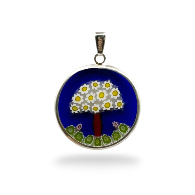 Murrina - TREE OF LIFE - 23 mm/0,90 inches - Silver - DAISIES