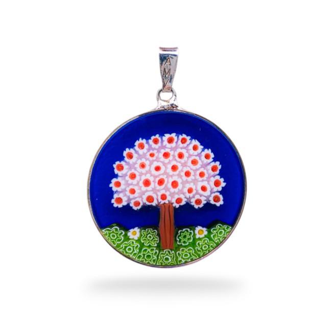 Murrina - TREE OF LIFE - 26 mm/1,02 inches - SILVER - BLUE