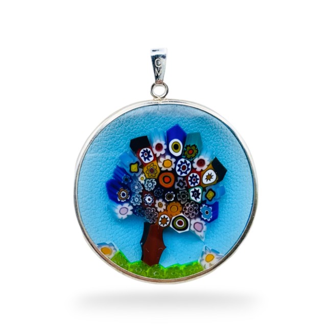 Murrina - TREE OF LIFE - 32 mm/1,26 inches - SILVER - BLUE