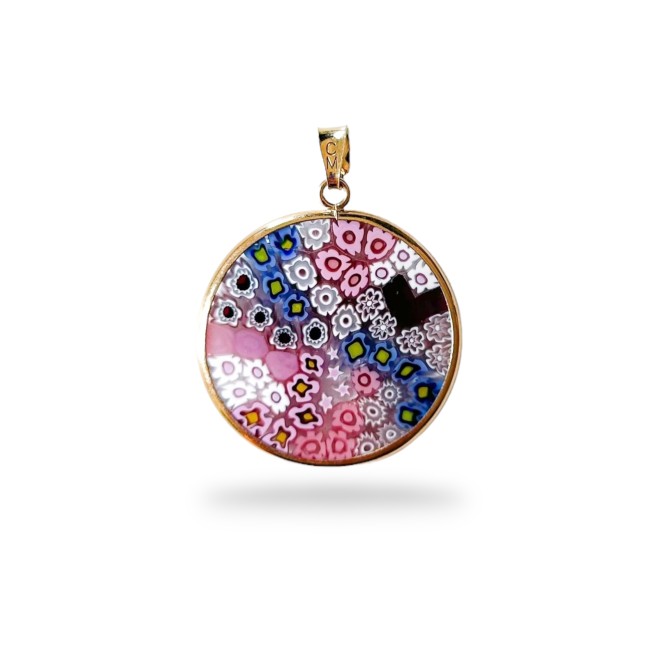 Pendentif Murrina MOSAIC - Rose - OR - 26 mm