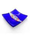 ONDA - Plato azul decorado con flores de Murrine