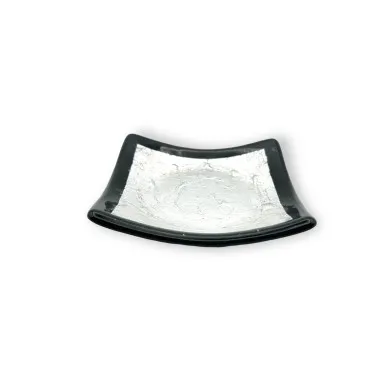ISCHIA | Schwarze Untertasse mit Blattsilber | Anlässe | Murano-Store