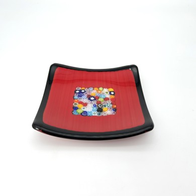 GEOX - Red fused glass design plates