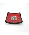 GEOX - Prato de centro de mesa vermelho com murrina em vidro fundido de Murano