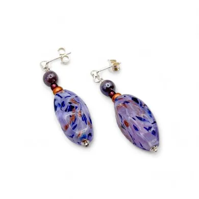 RIVERA | Lila und Blaue Ohrringe mit Adventurin | Murano-Store