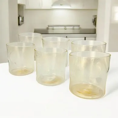 MURANO | Vasos de agua de cristal dorado | Murano-Store