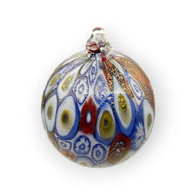 ETEREA | Weihnachtskugeln aus Muranoglas | Gold und Murrine