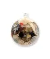 Boule de Noël ivoire décorée en OR en verre de Murano