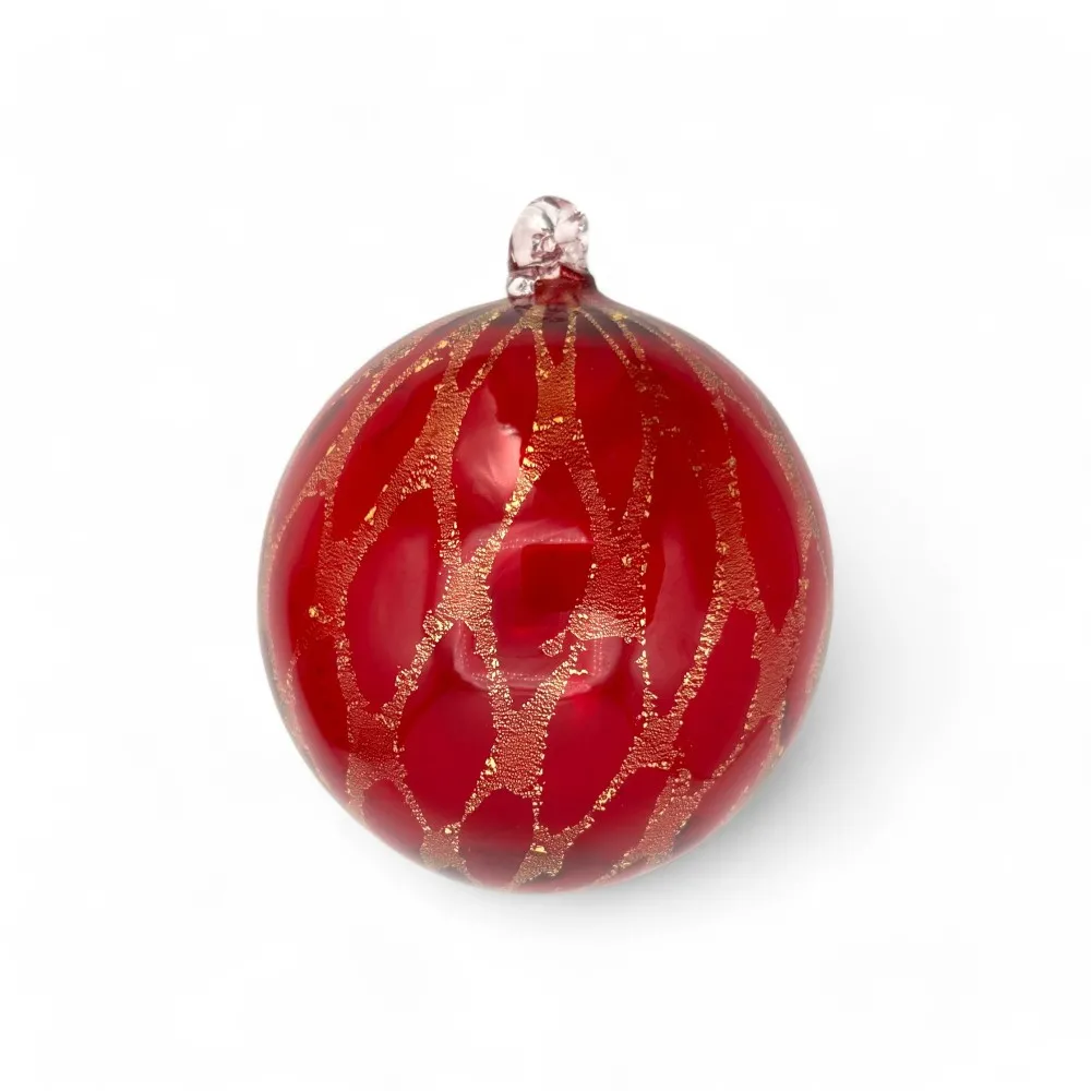 Palle di Natale ROSSO e ORO in vetro di Murano