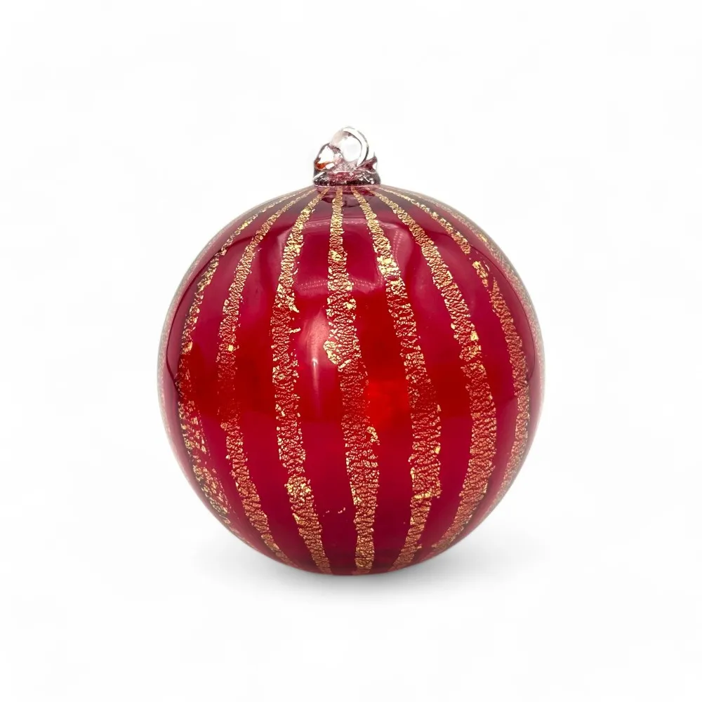 Palle di Natale ROSSO e ORO in vetro di Murano