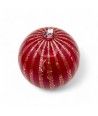 CALYSSA | Bolas de Natal elegantes | Vermelho com riscas douradas | Murano Store