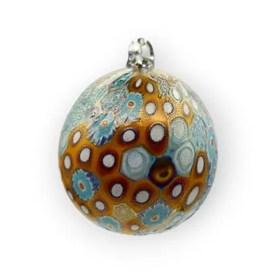 CELESTIA | Christmas Balls | Blue and Amber | Murano Glass