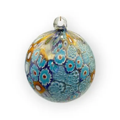 CELESTIA | Christmas Balls | Blue and Amber | Murano Glass