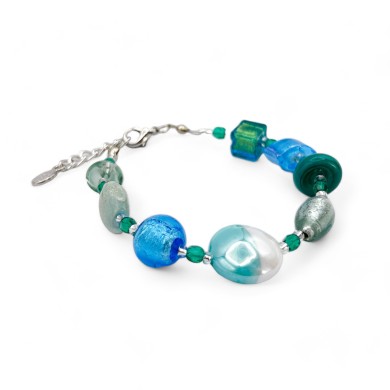 CAPRI | Jewelry | Bracelet with Aquamarine Beads | Murano-Store