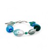 CAPRI - Bracelet BLEU VERT avec perles en verre Murano