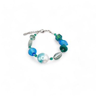 CAPRI | Jewelry | Bracelet with Aquamarine Beads | Murano-Store