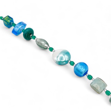 CAPRI | Jewelry | Bracelet with Aquamarine Beads | Murano-Store