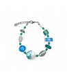 CAPRI - Bracelet BLEU VERT avec perles en verre Murano