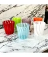 MATHERA - Set aus 6 farbigen gerippten Wassergläsern