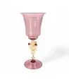 DUCALE - Amethyst-colored chalice with gold stem in Murano Glass