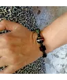 AFRICA - Bracelet with black Murano glass pearls decorated with aventurine