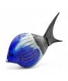 DORY – Blau-schwarz-weißer tropischer Fisch in Silberpulver