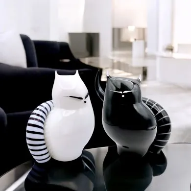 DAIKI | Par de gatos | Esculturas em vidro de Murano | Murano Store