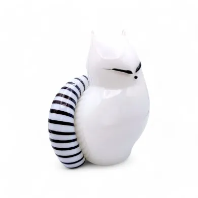 DAIKI | Gato branco | Esculturas em vidro de Murano | Murano Store