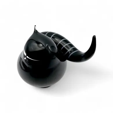 DAIKI - Animali in vetro di Murano: Gatto NERO di design moderno