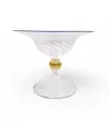 LUCY - Taça de cristal decorativa com haste dourada