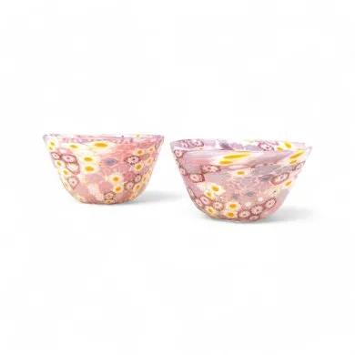 MARGHERITA | Bowl with Pink Murrine and Gold Leaf | Murano-Store
