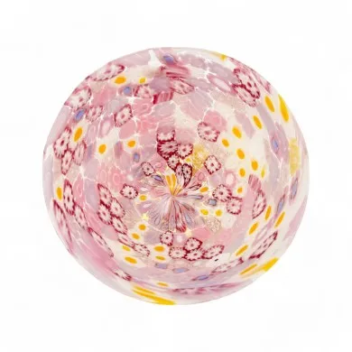 MARGHERITA | Bowl with Pink Murrine and Gold Leaf | Murano-Store