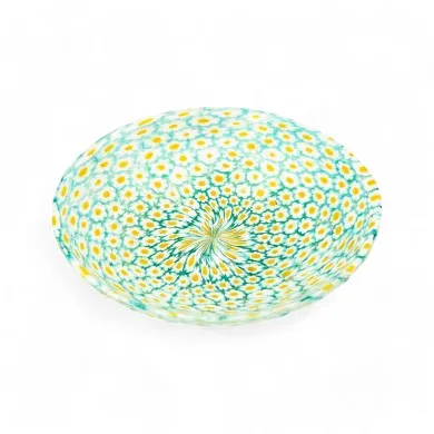 TRIFOGLIO | Glass Bowl with Daisy Murrine | Murano-Store