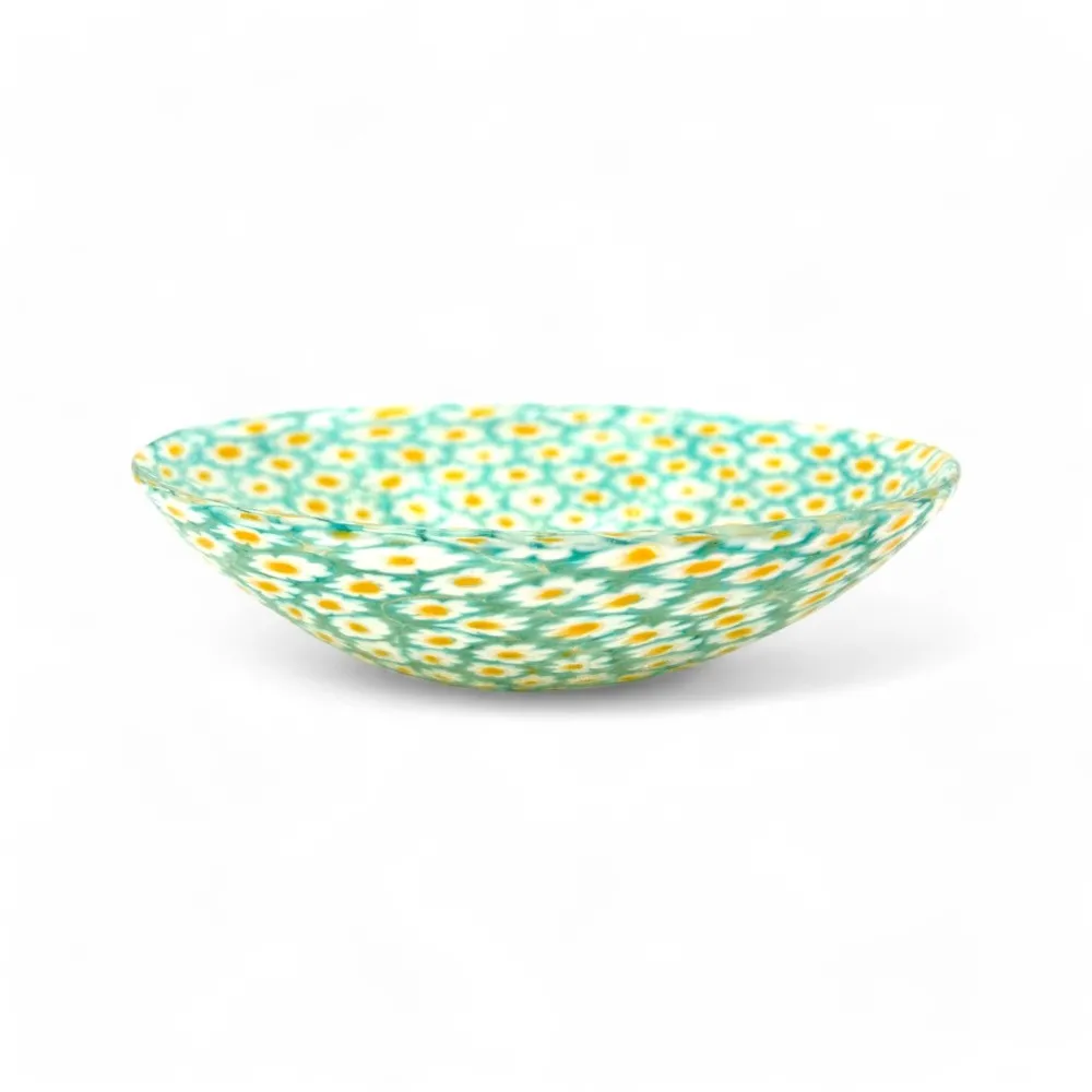 TRIFOGLIO | Taça de vidro com Murrine Margherita | Murano-Store
