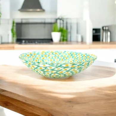 TRIFOGLIO | Glass Bowl with Daisy Murrine | Murano-Store