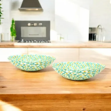 TRIFOGLIO | Glass Bowl with Daisy Murrine | Murano-Store