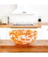 IRIS | Glass Cup with Orange Floral Murrine | Murano-Store