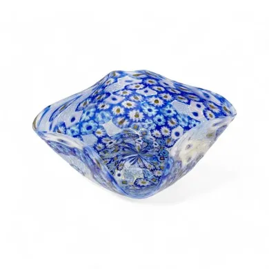 TULIPANO | Taça de lenço com Murrina Azul | Murano-Store
