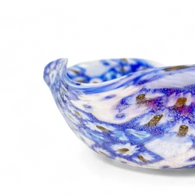TULIPANO | Taça de lenço com Murrina Azul | Murano-Store