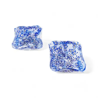 TULIPANO | Taça de lenço com Murrina Azul | Murano-Store