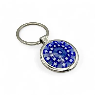 SOLE | Porta-chaves em aço com Murrine azul | Murano Store