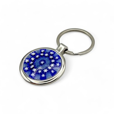 SOLE | Porta-chaves em aço com Murrine azul | Murano Store